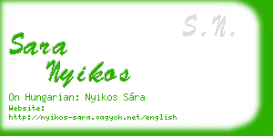 sara nyikos business card