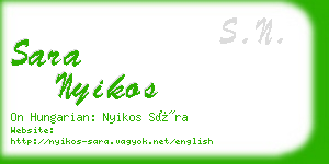 sara nyikos business card